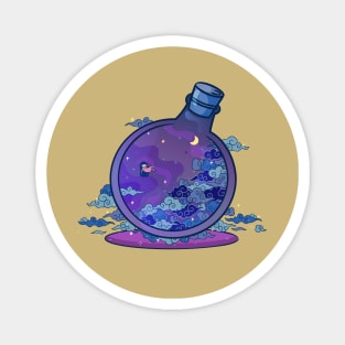 Midnight Skyfall Glowing Potion Logo Design Magnet